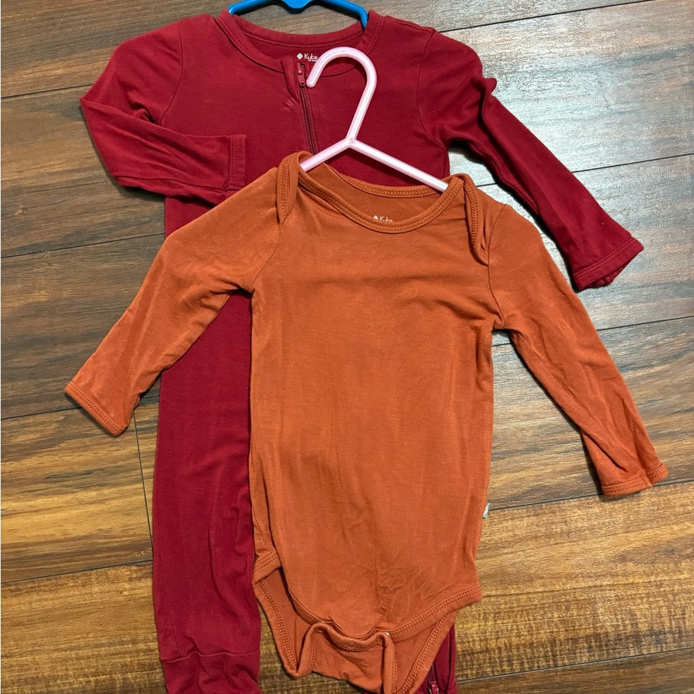 Kyte BABY Orange Long Sleeve & Red Onesie